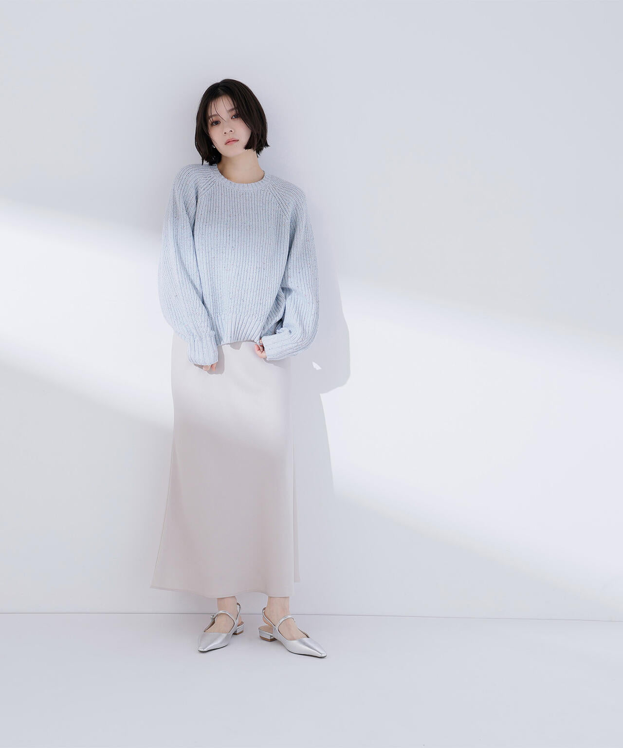 カラーネップオーバーニット