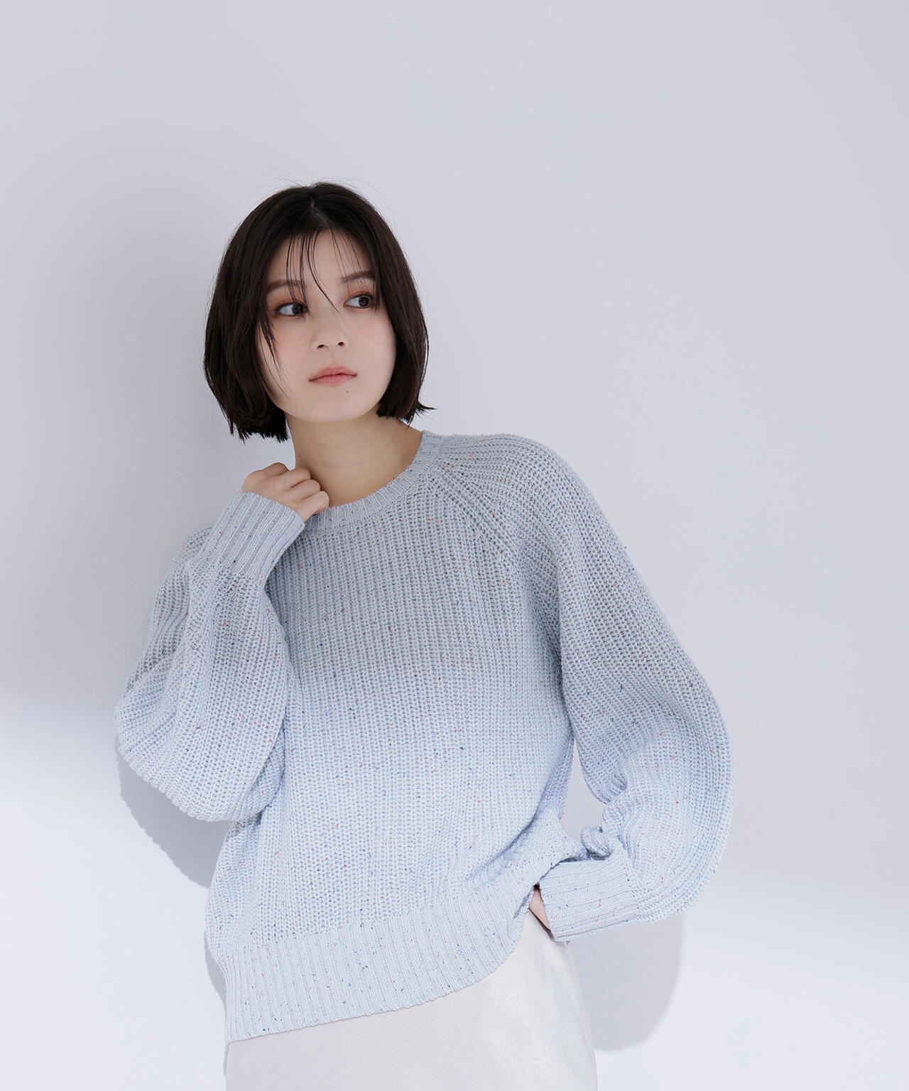 カラーネップオーバーニット