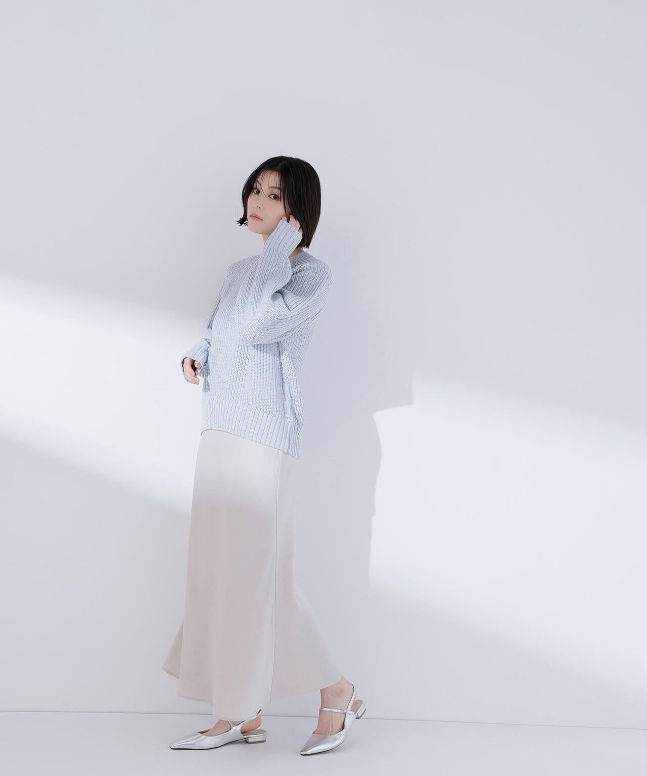 カラーネップオーバーニット