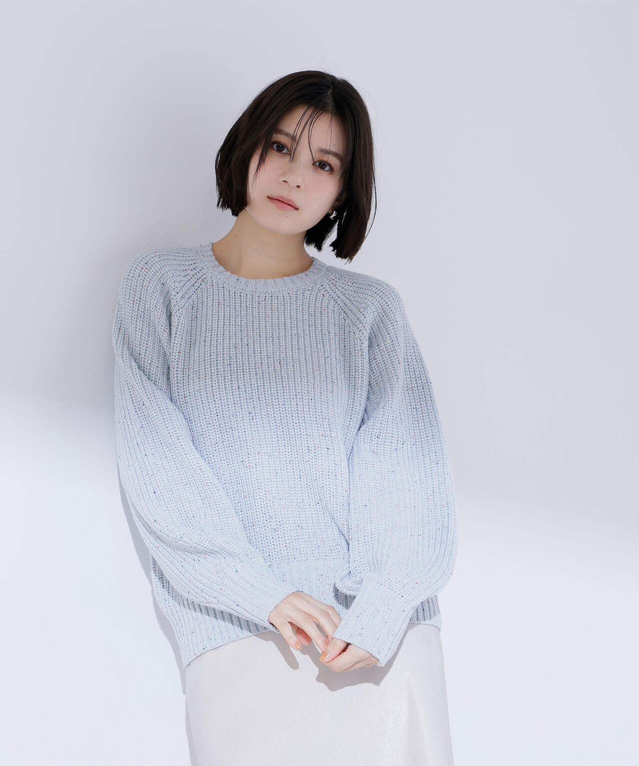 カラーネップオーバーニット