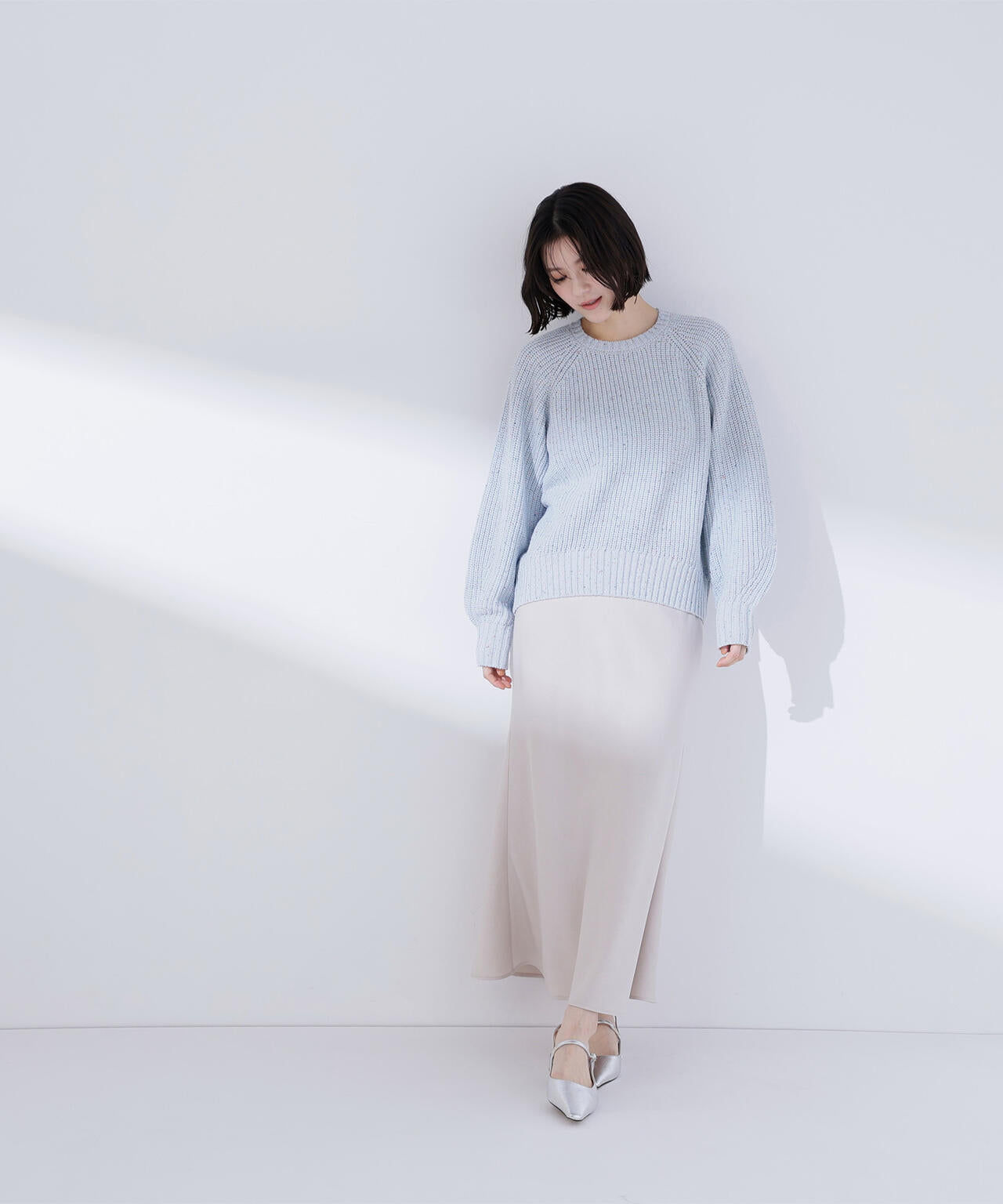 カラーネップオーバーニット