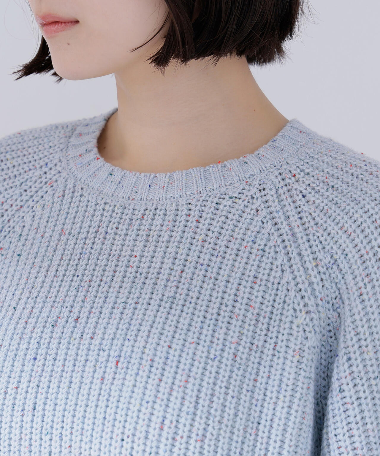 カラーネップオーバーニット