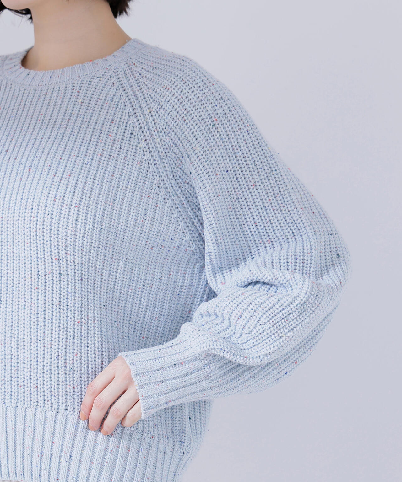 カラーネップオーバーニット