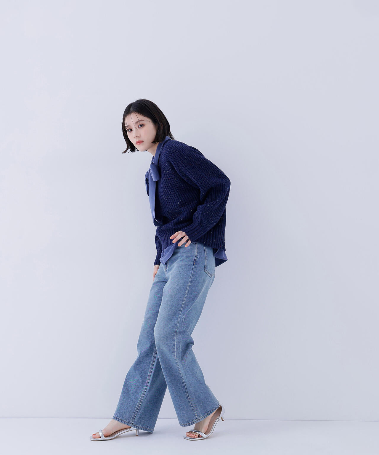 カラーネップオーバーニット