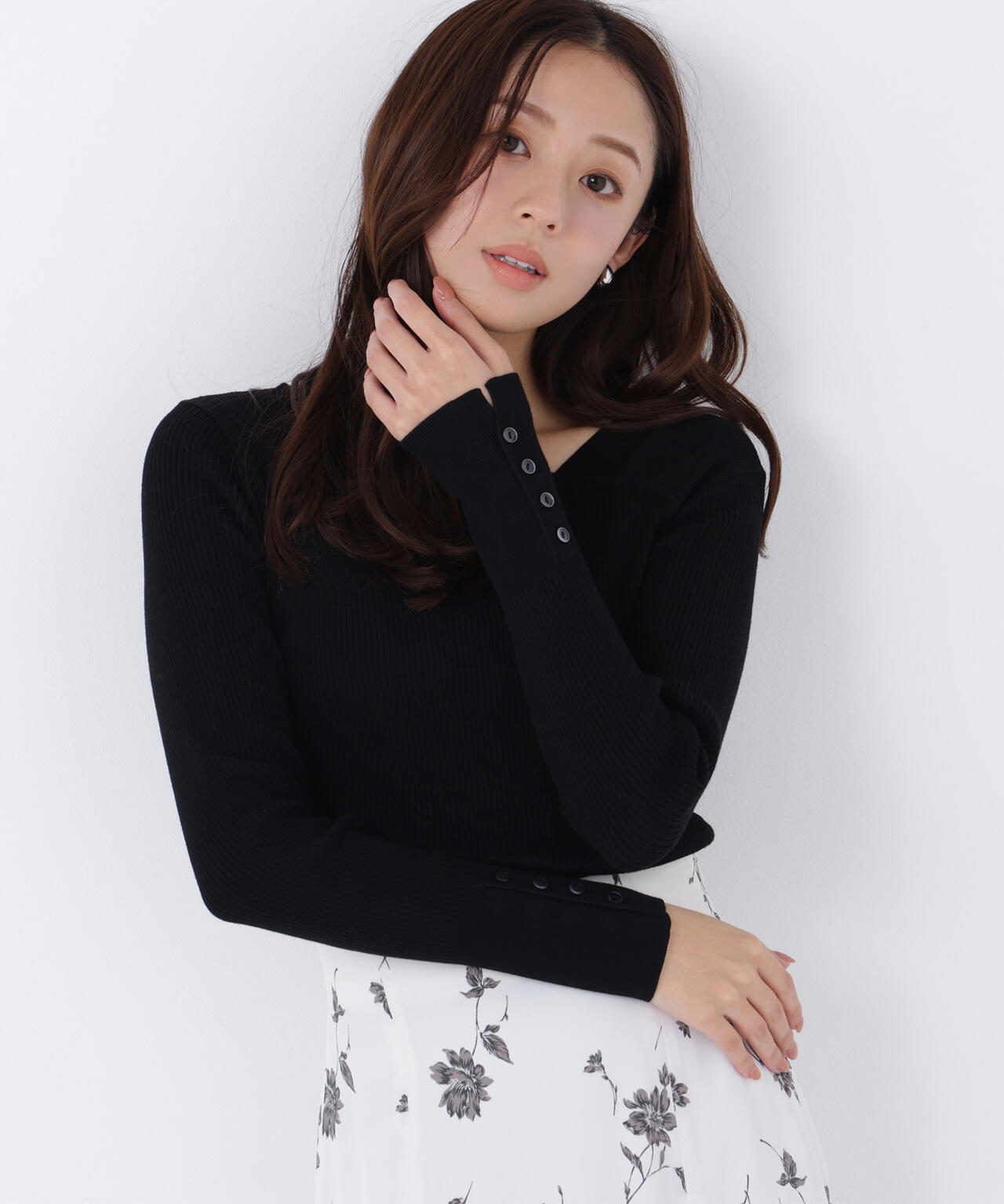 ショルダータックアシメネックニット | NATURAL BEAUTY BASIC