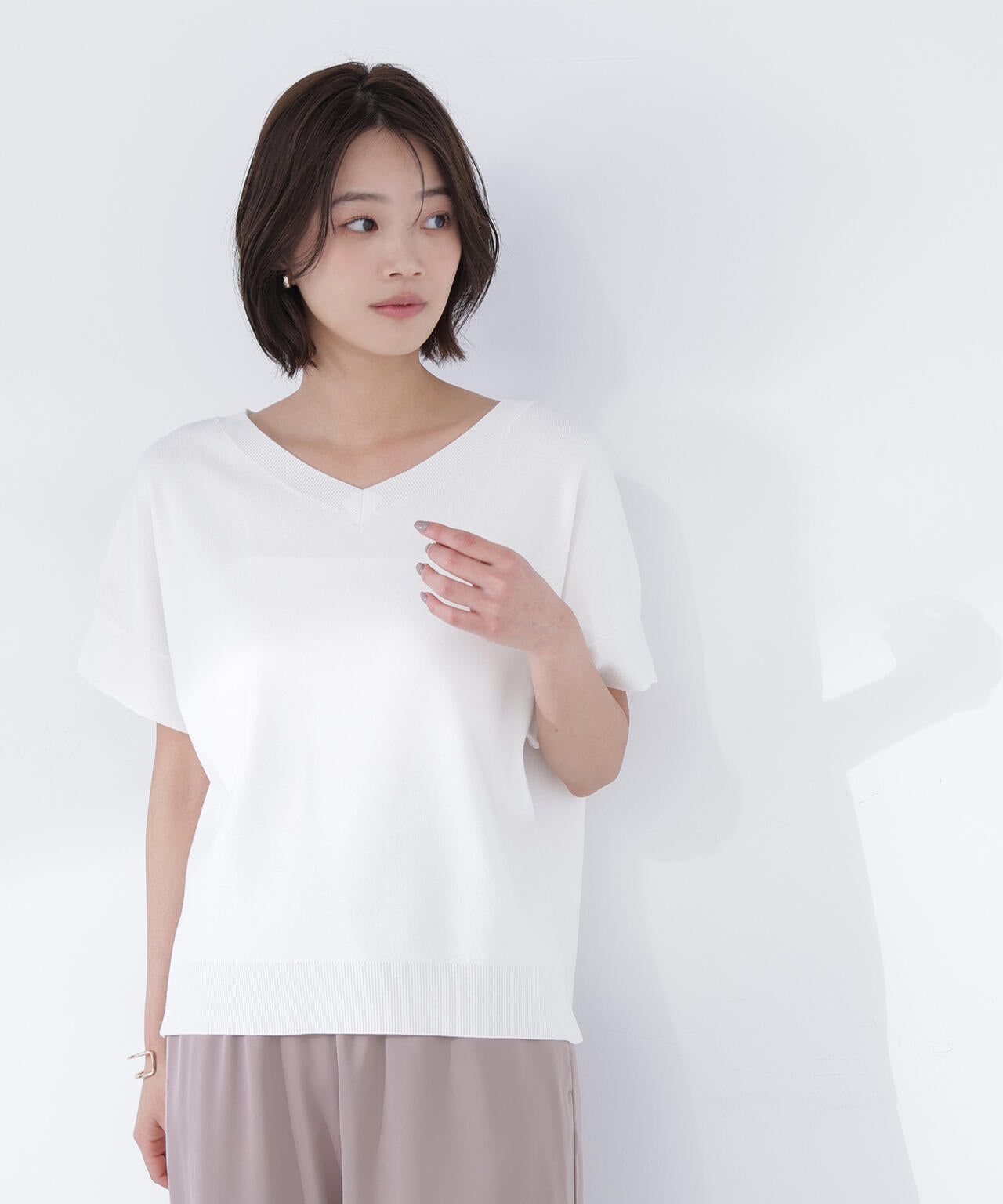 sweet掲載＞総針ベーシック Vネックニット | NATURAL BEAUTY BASIC