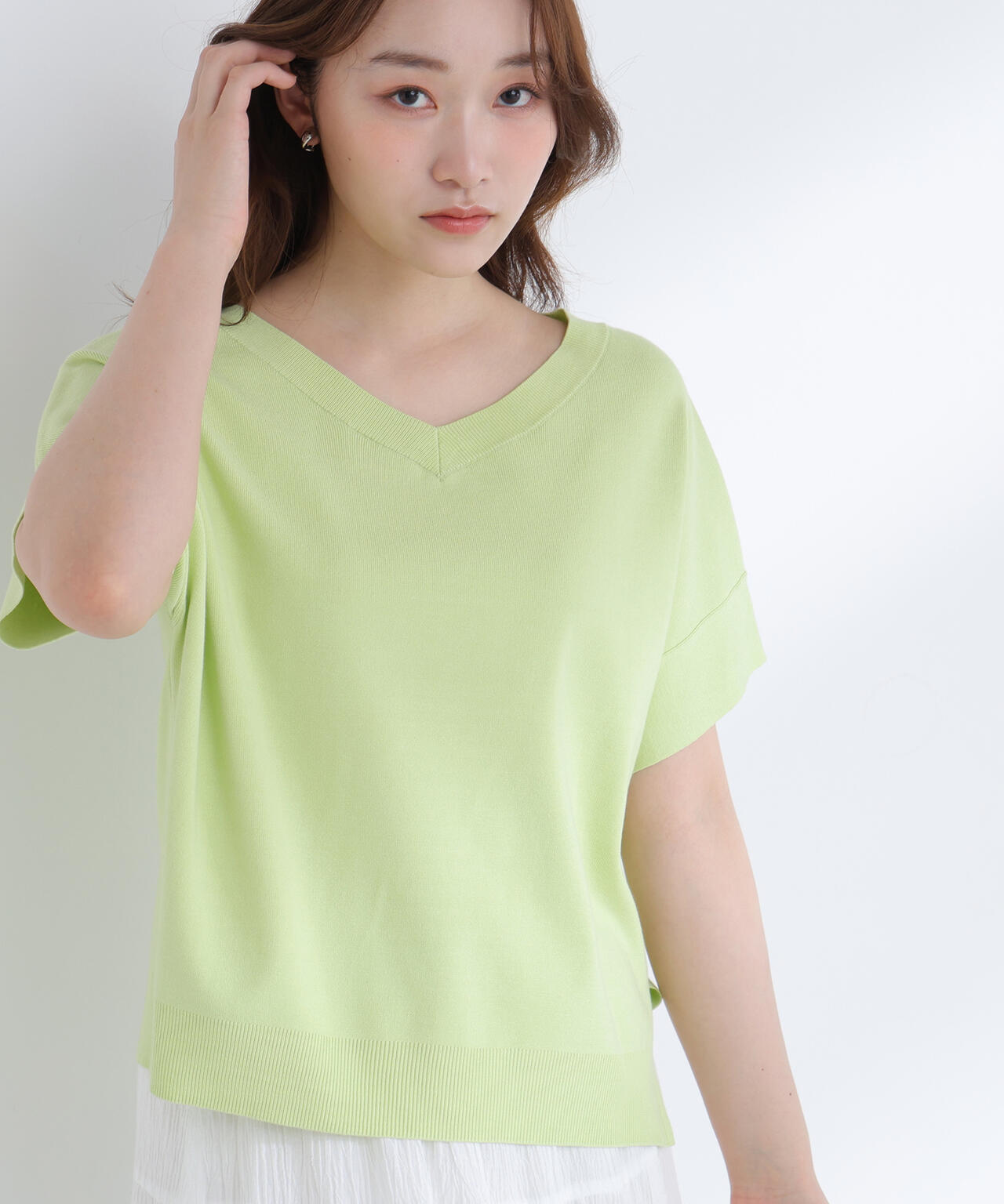 <sweet掲載>総針ベーシック Vネックニット