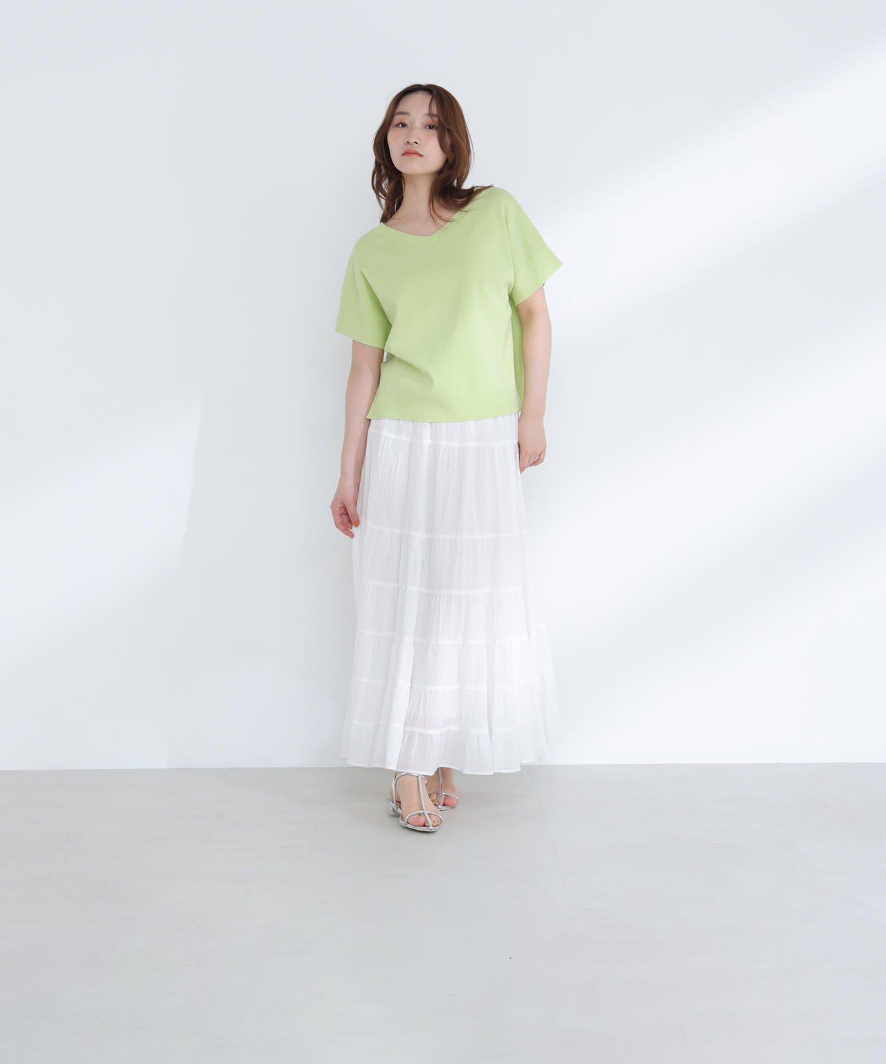<sweet掲載>総針ベーシック Vネックニット