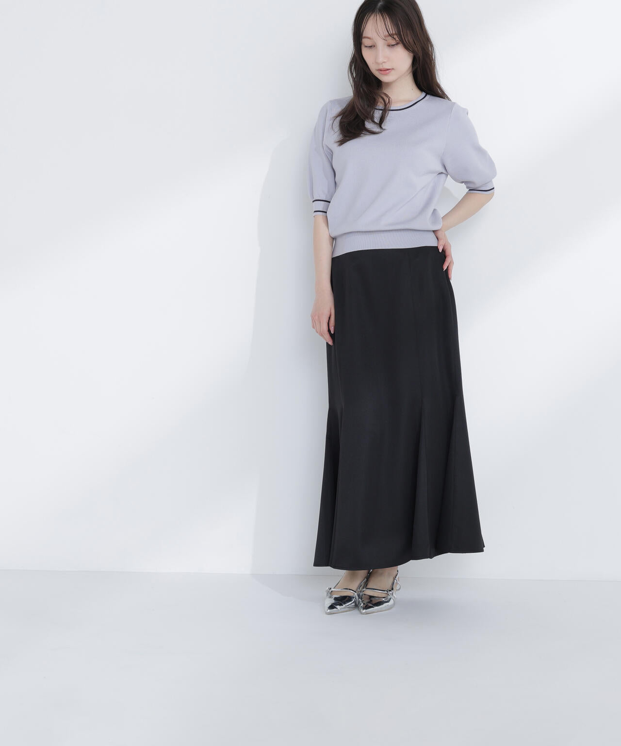 総針ベーシック バイカラーラインニット | NATURAL BEAUTY BASIC