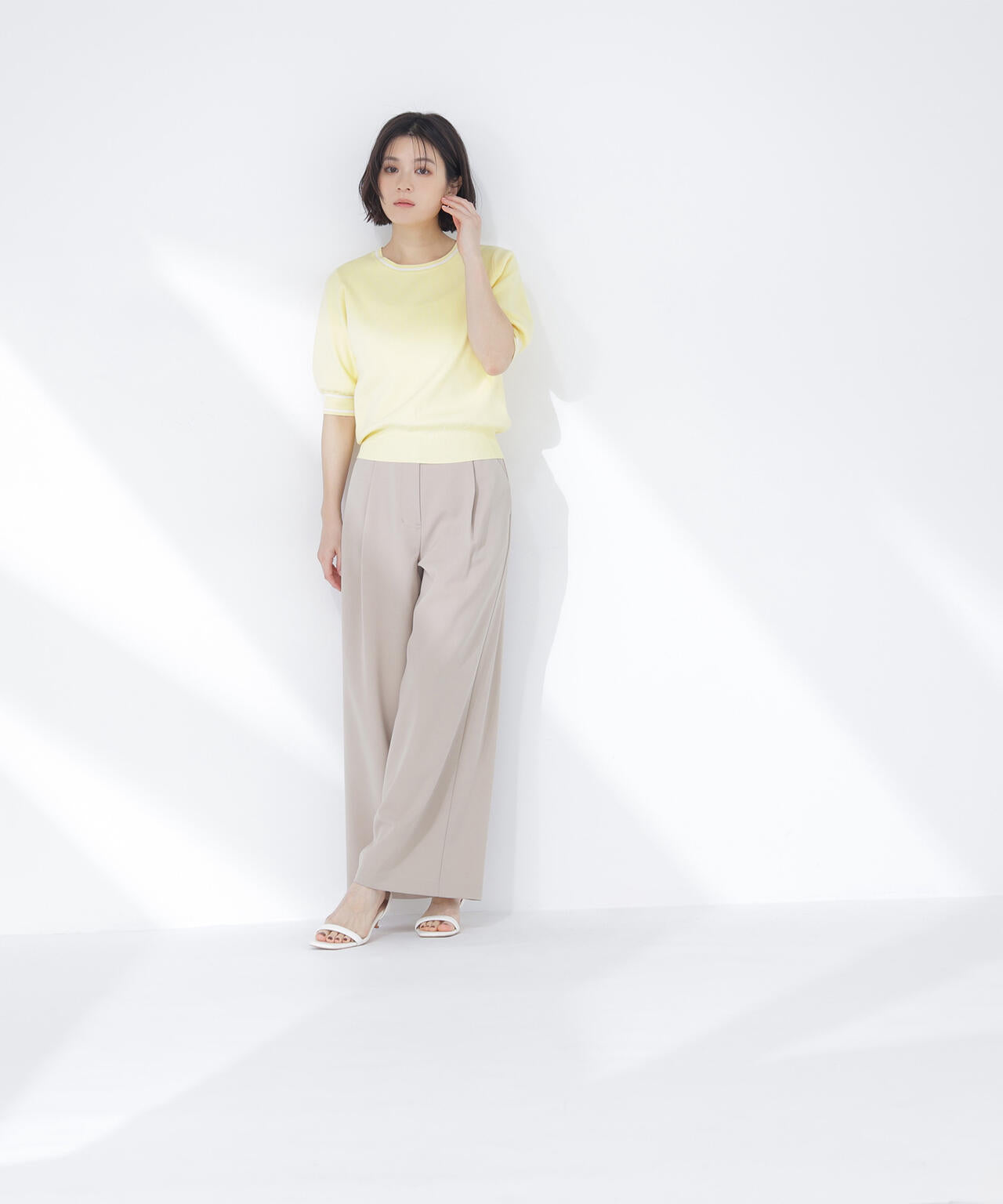 総針ベーシック バイカラーラインニット | NATURAL BEAUTY BASIC