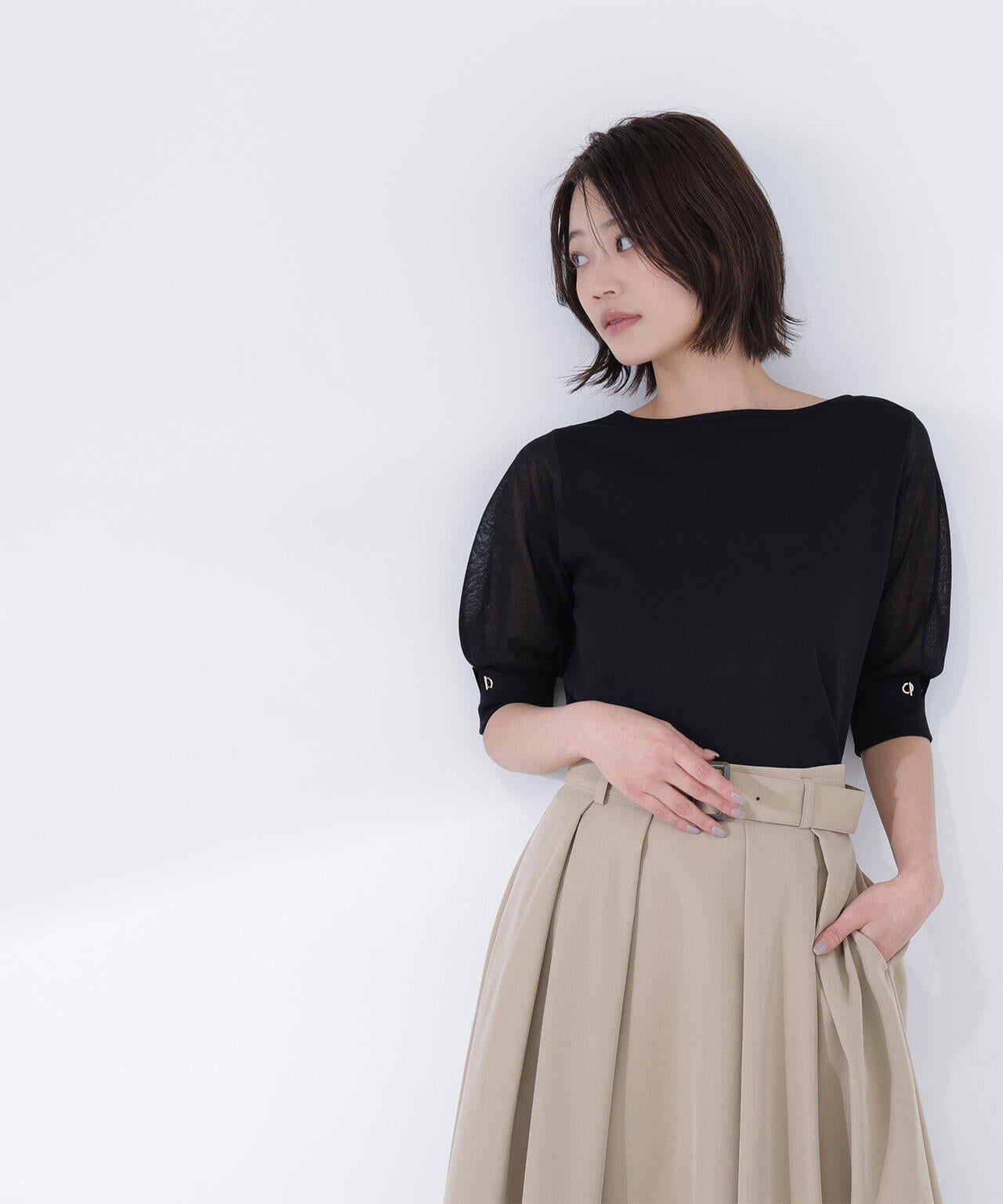 シアースリーブニット NATURAL BEAUTY BASIC｜