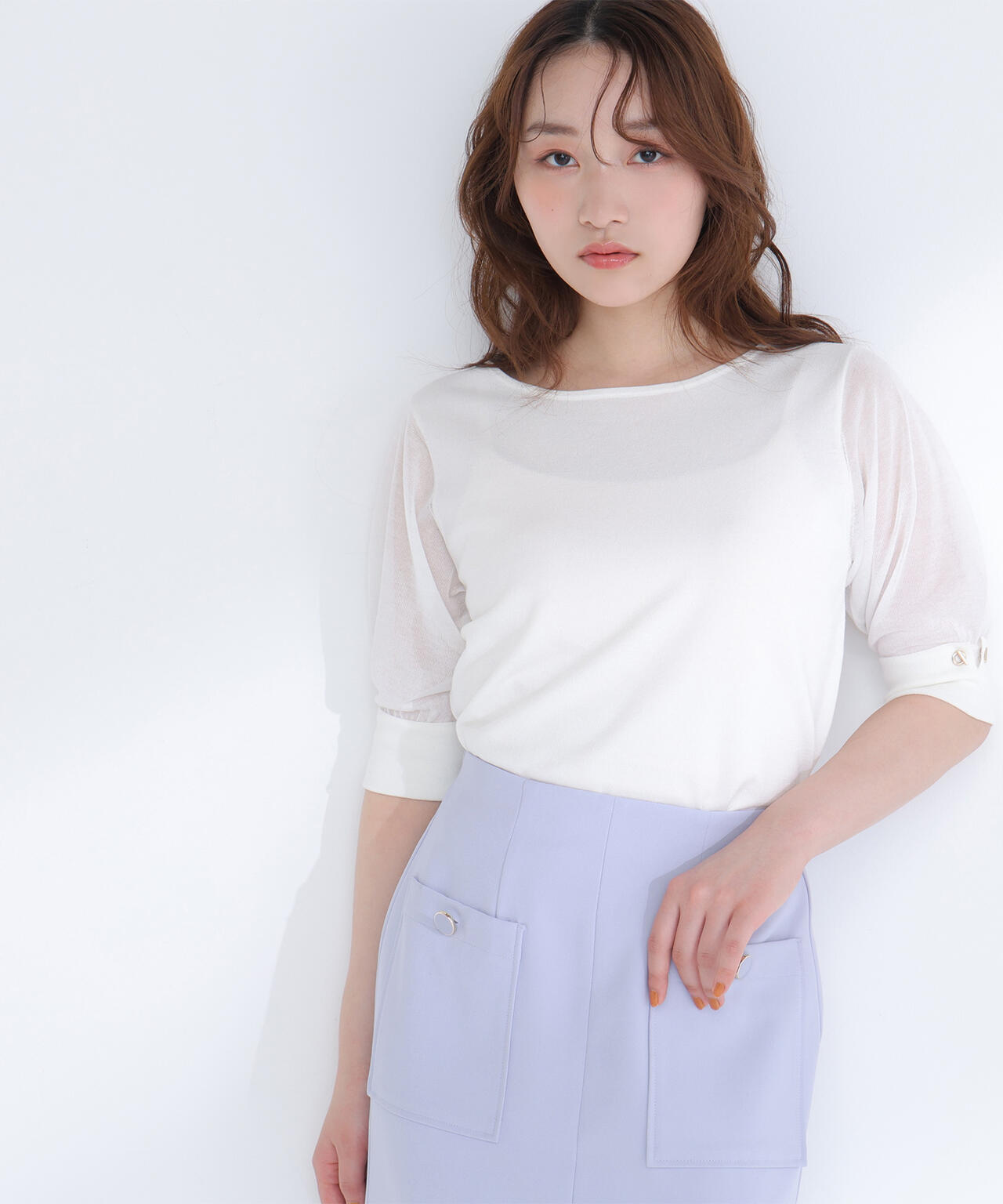 シアースリーブニット NATURAL BEAUTY BASIC｜