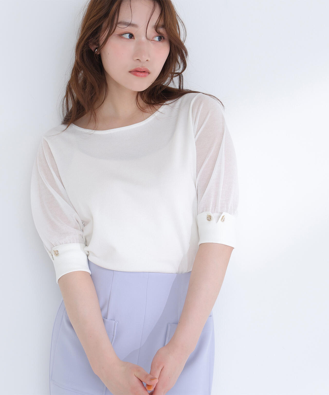 シアースリーブハトメカフスニット | NATURAL BEAUTY BASIC