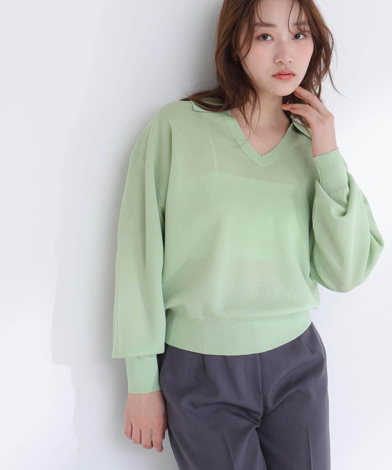 スキッパーフォルムニット