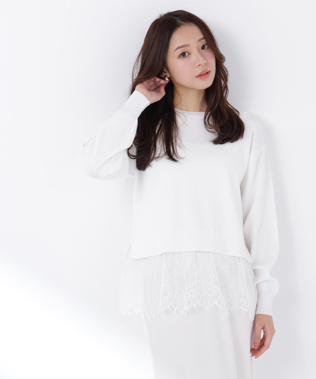 レースドッキングニット