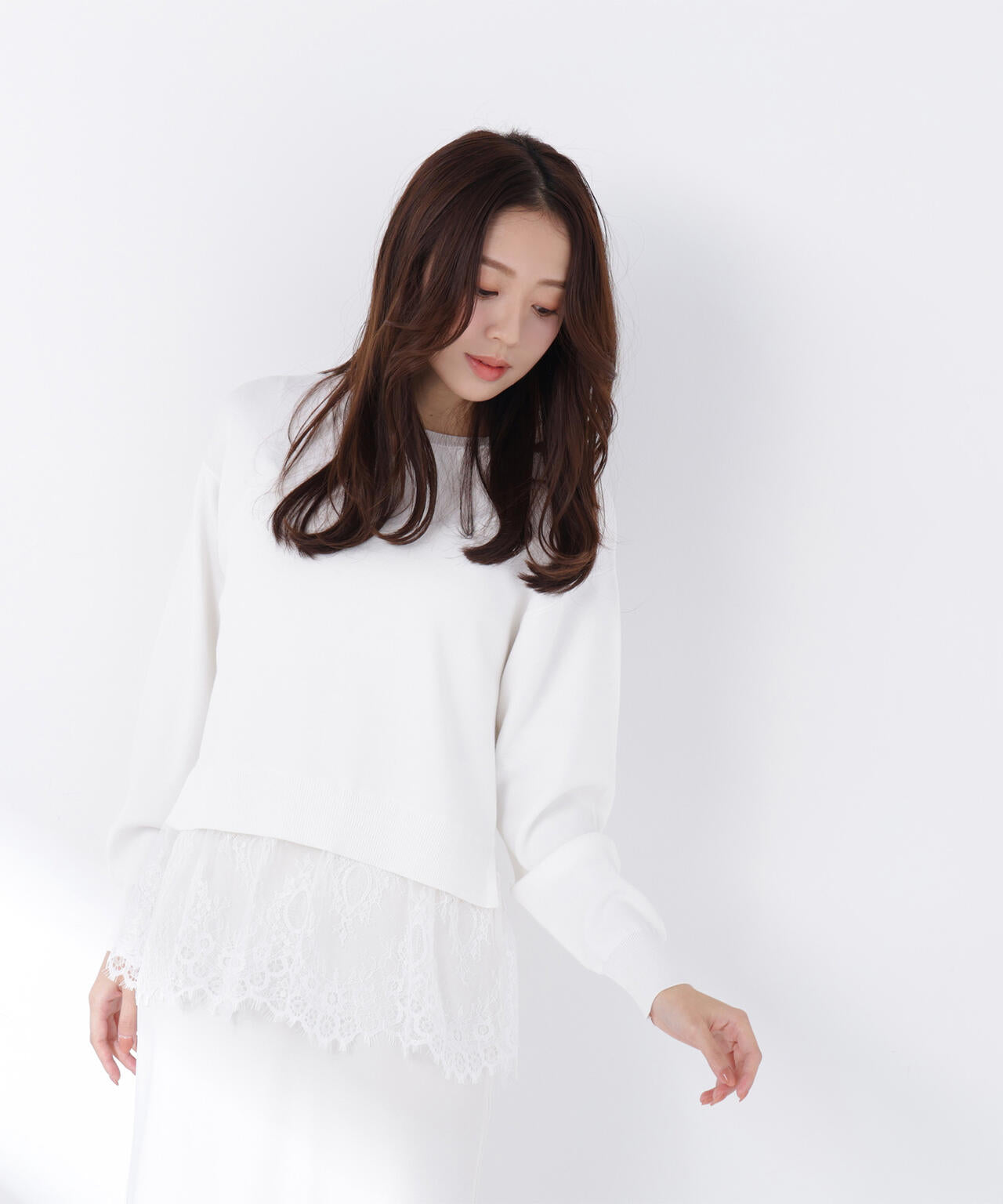 レースドッキングニット