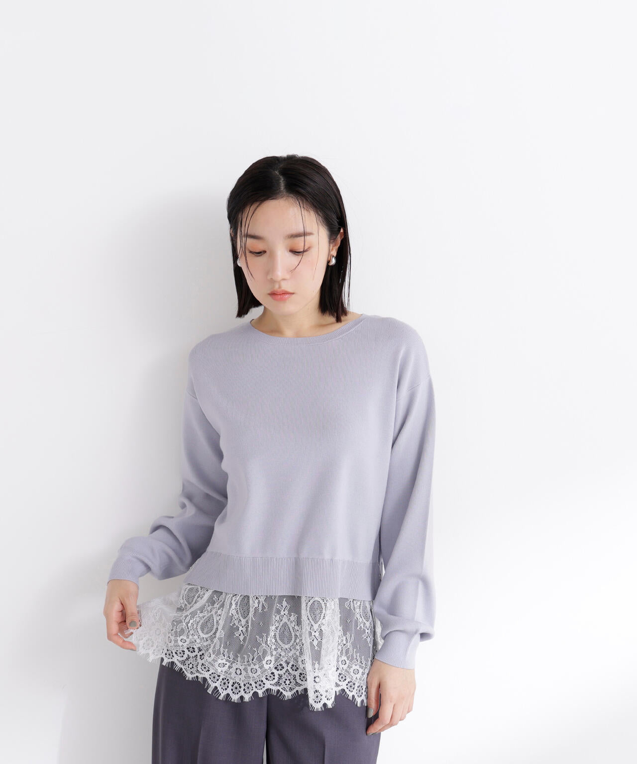 レースドッキングニット