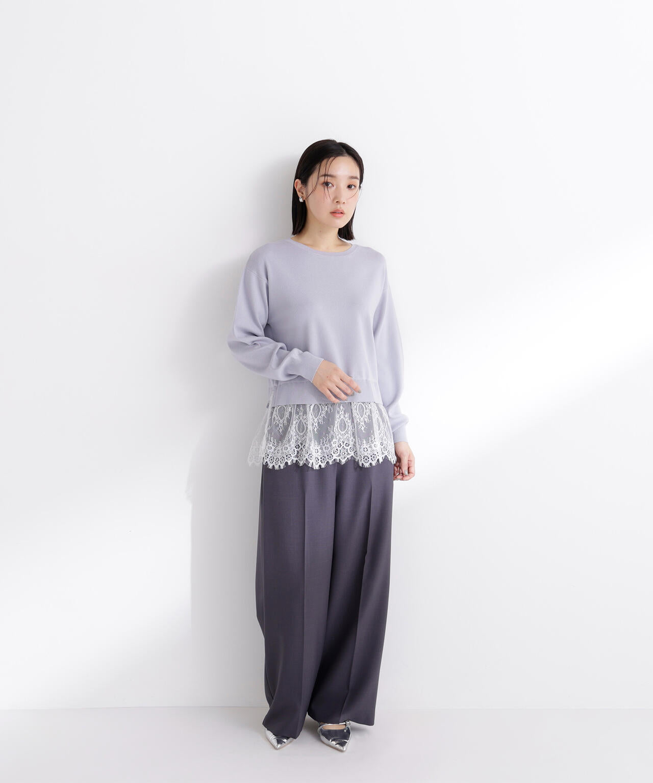 レースドッキングニット