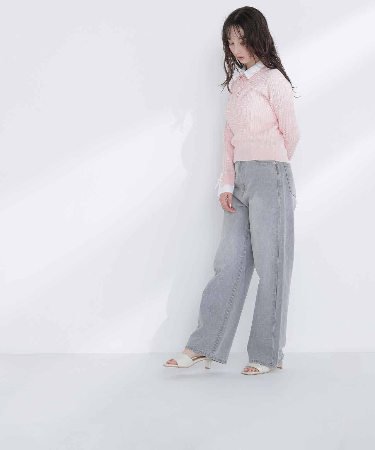 シャツドッキングケーブルニット