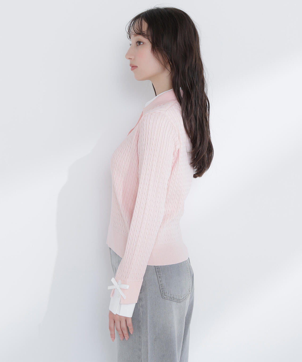 シャツドッキングケーブルニット