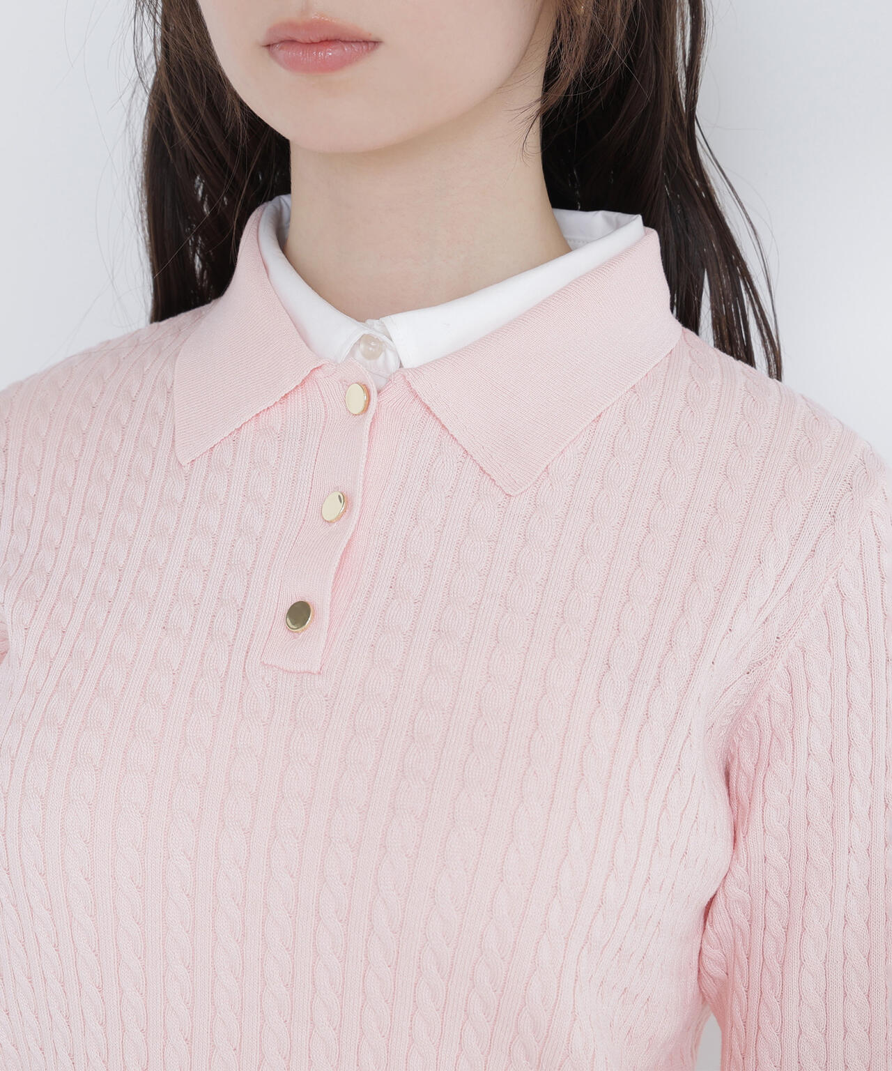 シャツドッキングケーブルニット