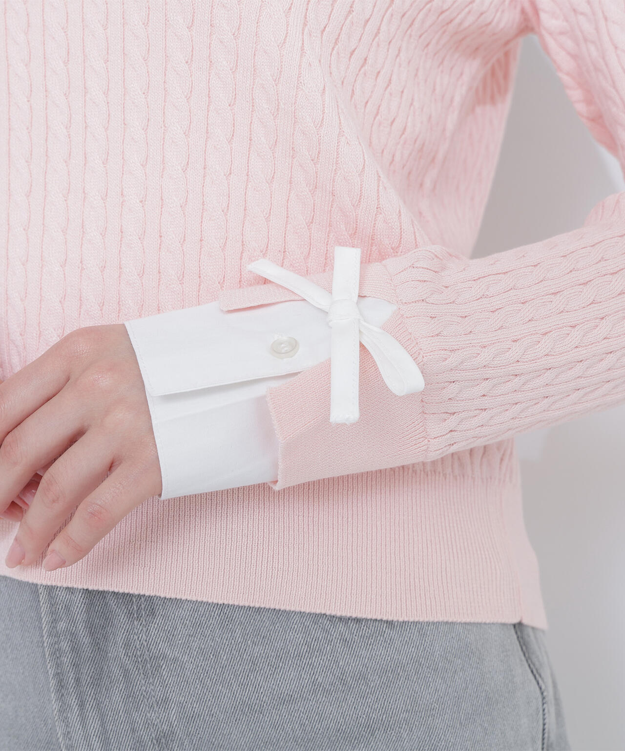 シャツドッキングケーブルニット