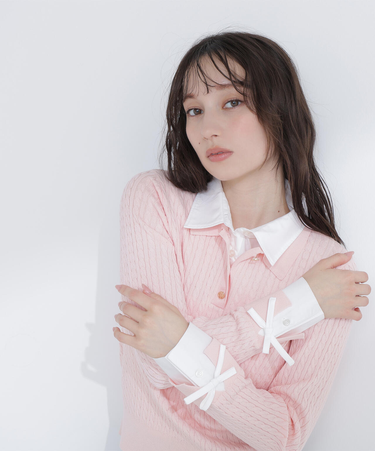 Oggi.jp掲載】シャツドッキングケーブルニット | NATURAL BEAUTY BASIC