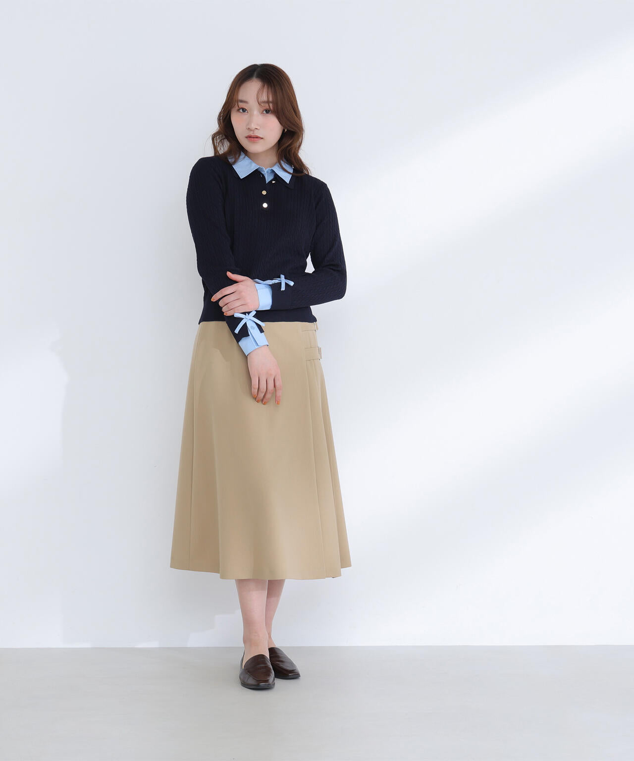Oggi.jp掲載】シャツドッキングケーブルニット | NATURAL BEAUTY BASIC