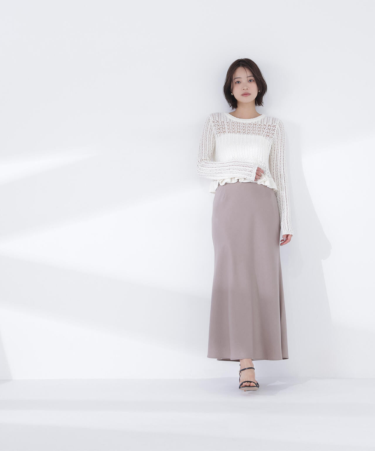 sweet掲載＞クロップドレースメッシュニット | NATURAL BEAUTY BASIC