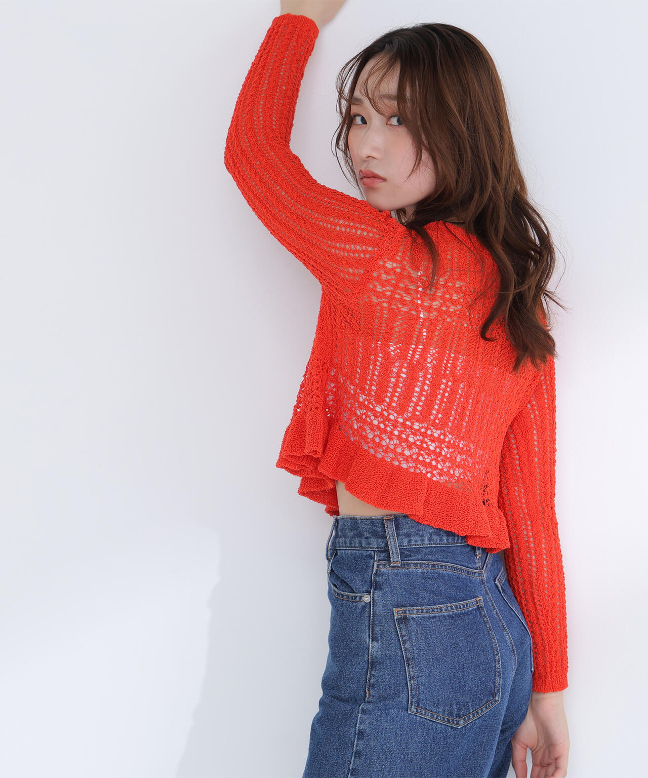 sweet掲載＞クロップドレースメッシュニット | NATURAL BEAUTY BASIC