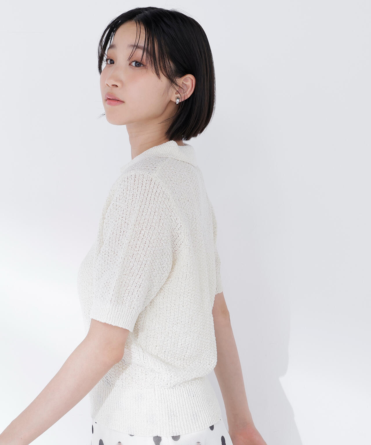 【NATURAL】シャイン ギマ ポロ スキッパー ニット シャイン ギマ ポロ スキッパー ニット 【公式通販】