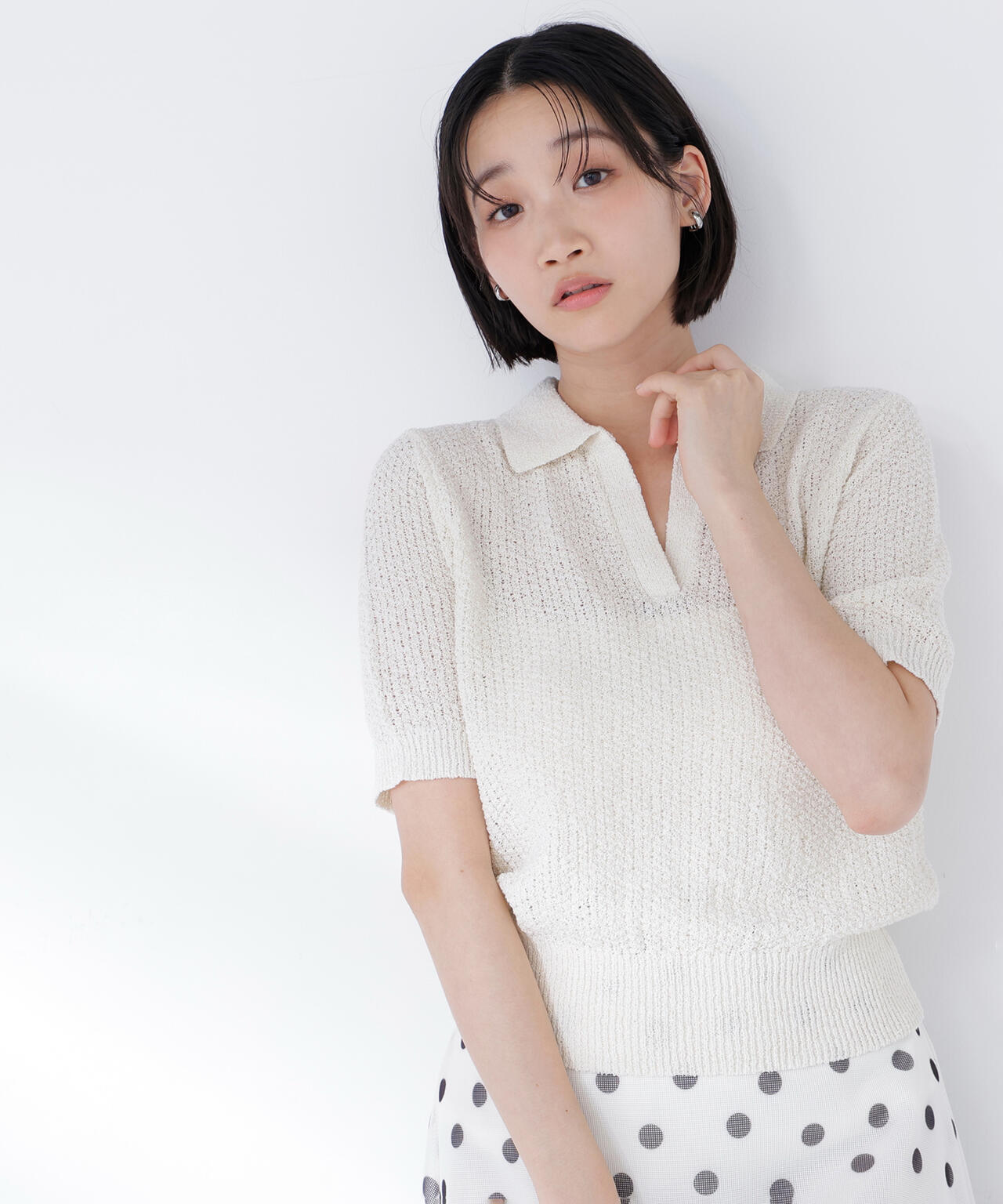 スキッパーポロニット | NATURAL BEAUTY BASIC（ナチュラル
