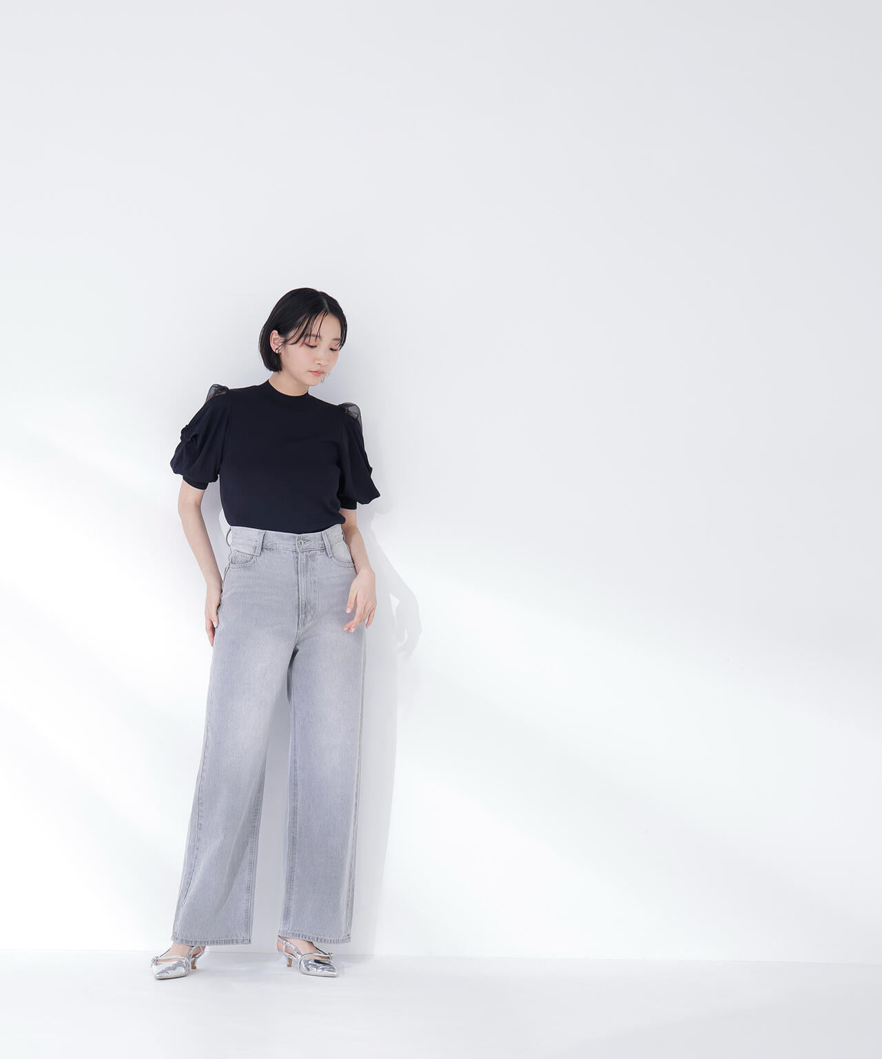 シアーツイストスリーブニット | NATURAL BEAUTY BASIC（ナチュラル