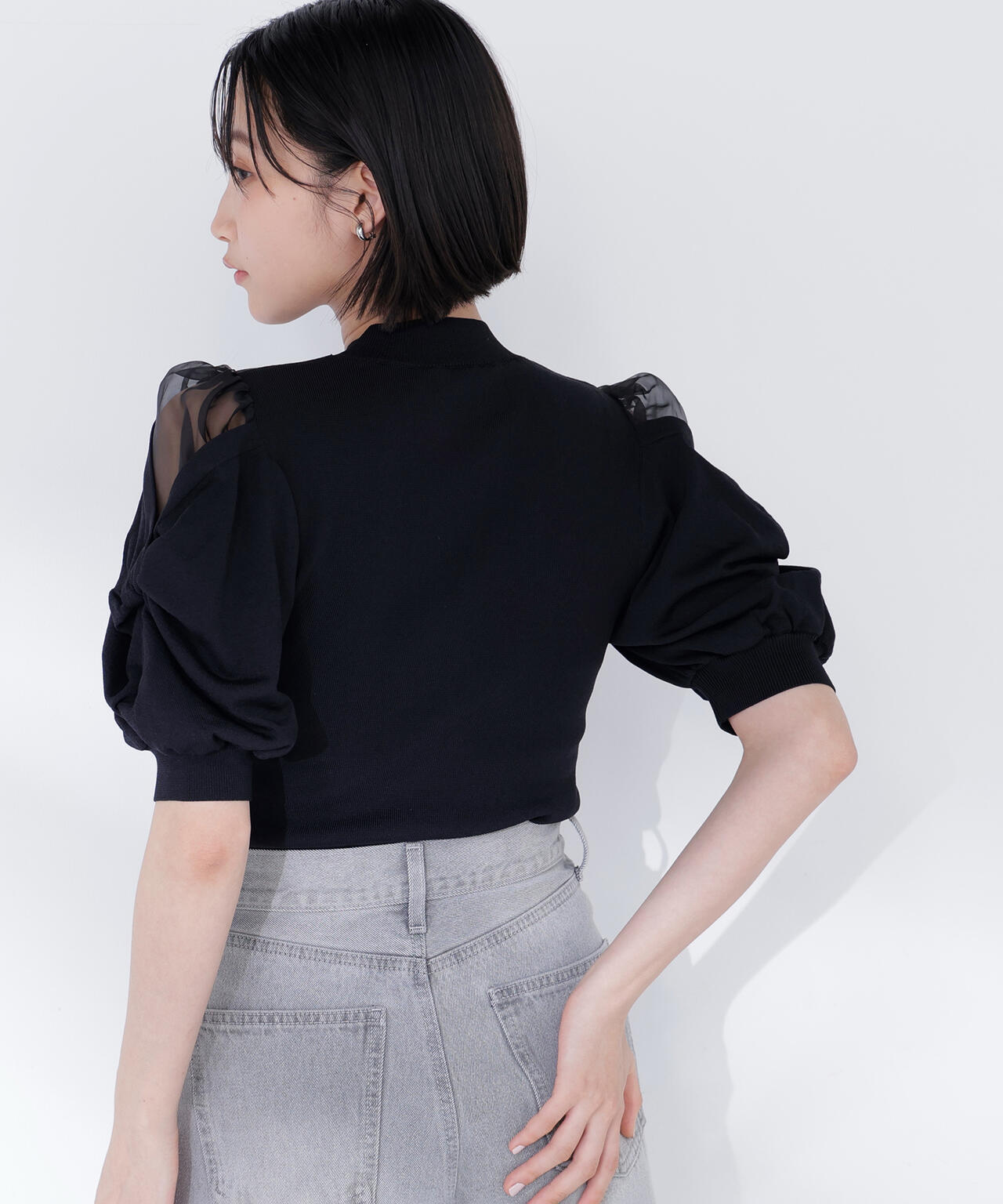 シアーツイストスリーブニット | NATURAL BEAUTY BASIC（ナチュラル