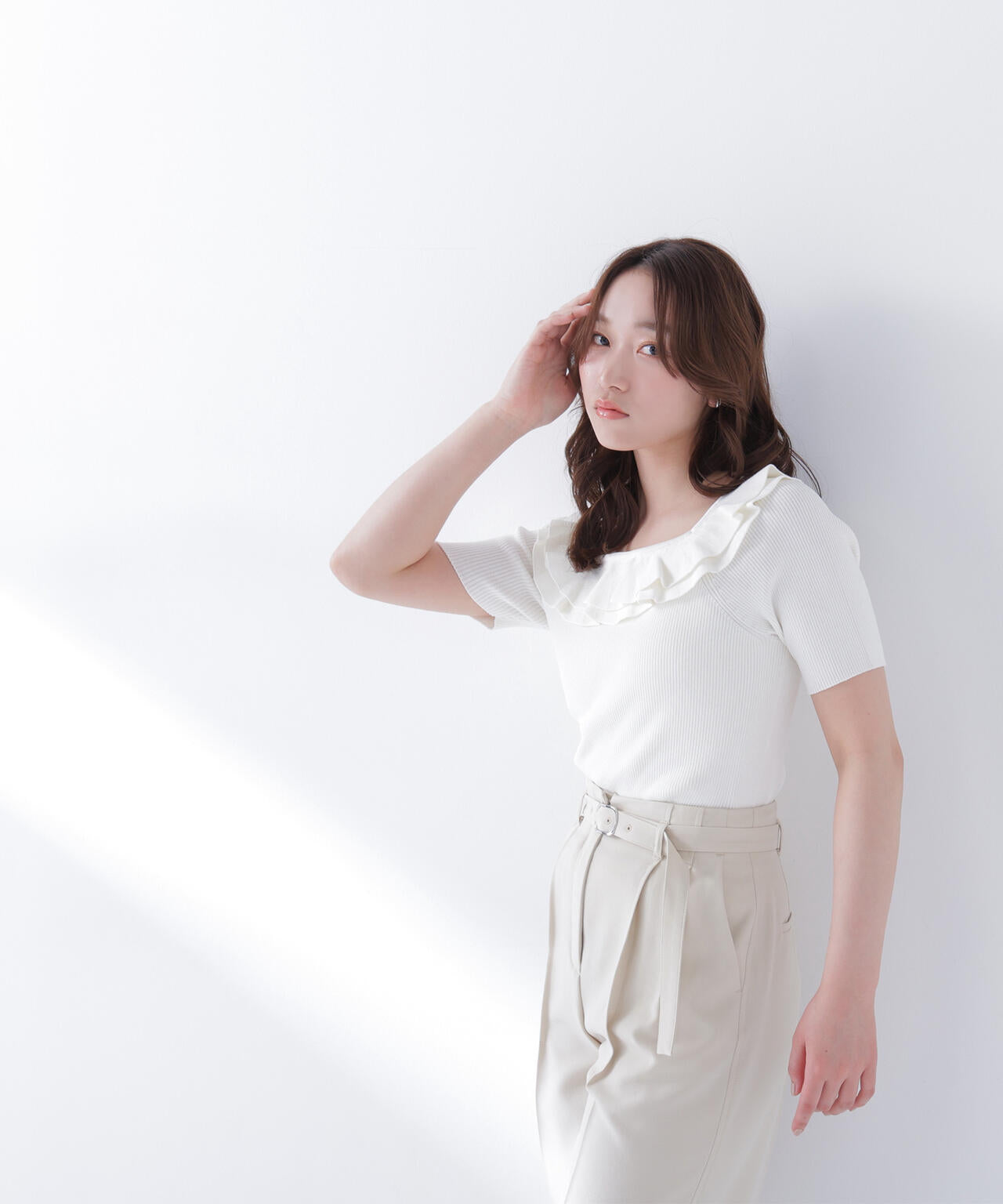 フリルトリムカラーニット | NATURAL BEAUTY BASIC（ナチュラル
