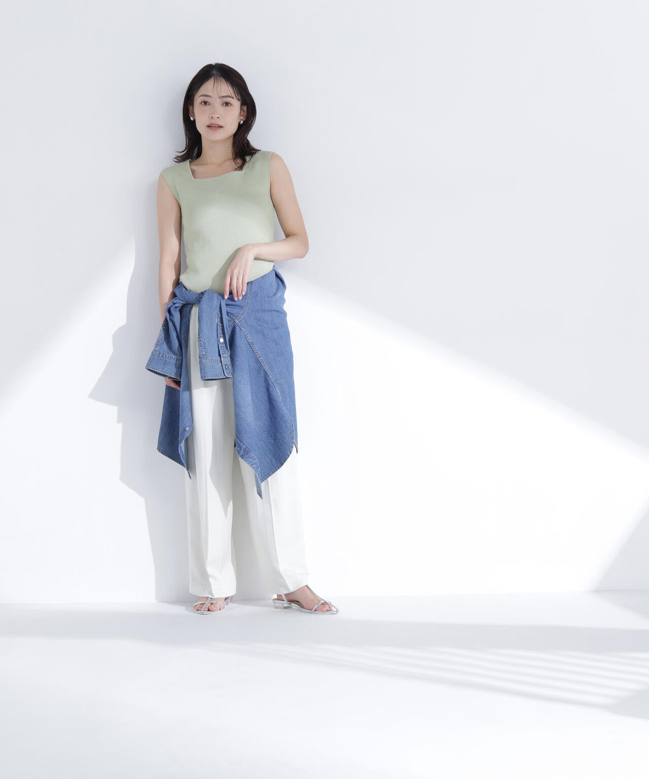 スクエアネックリブニット | NATURAL BEAUTY BASIC（ナチュラル