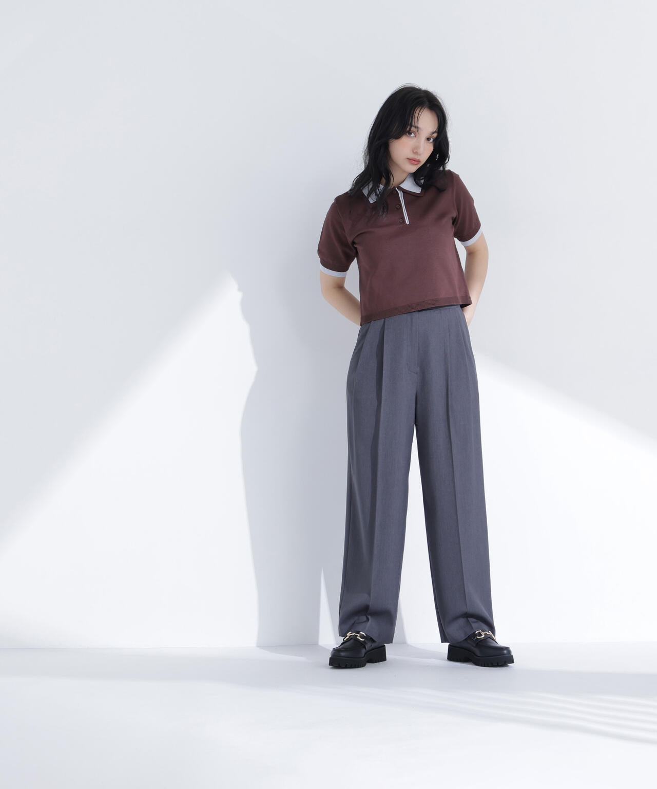 ダブルカラーポロニット | NATURAL BEAUTY BASIC（ナチュラル