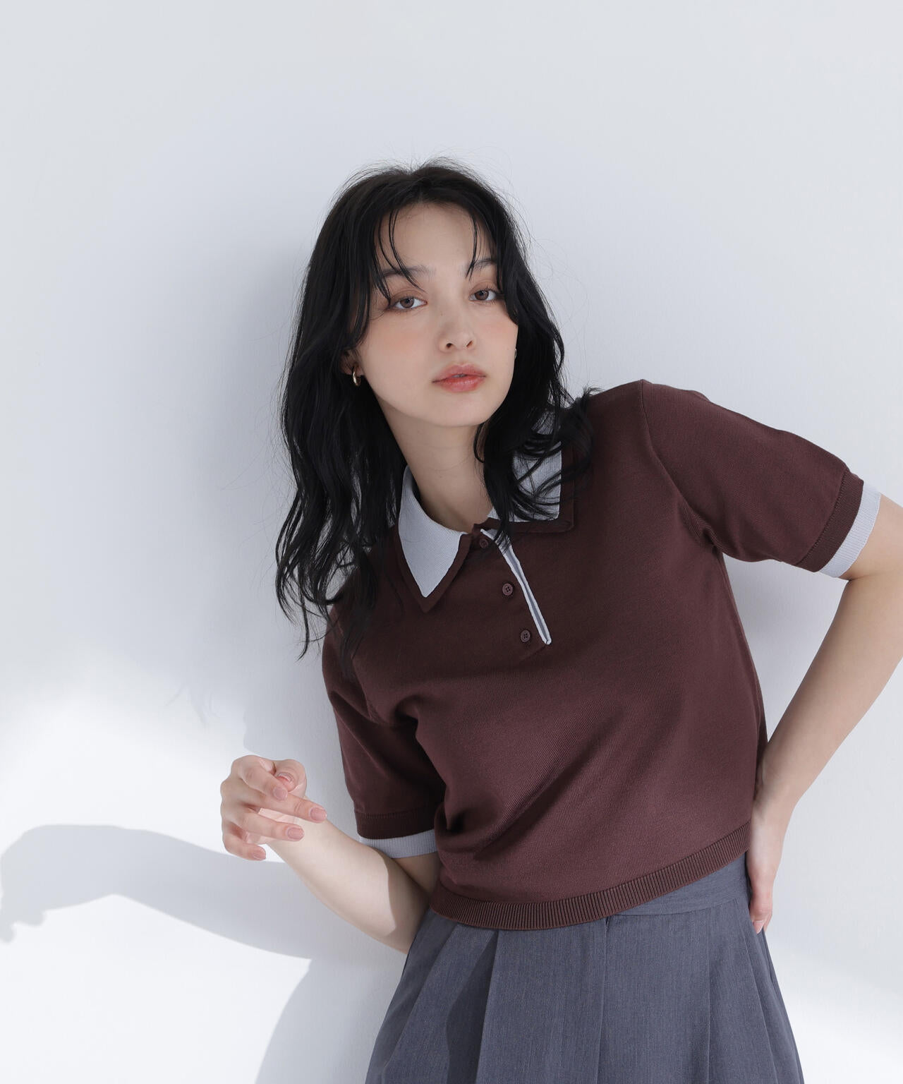 ダブルカラーポロニット | NATURAL BEAUTY BASIC（ナチュラル