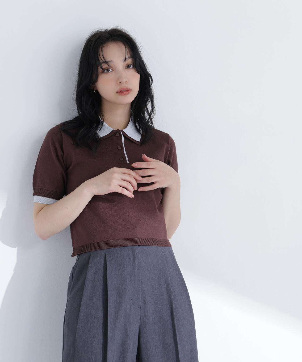 ダブルカラーポロニット | NATURAL BEAUTY BASIC（ナチュラル