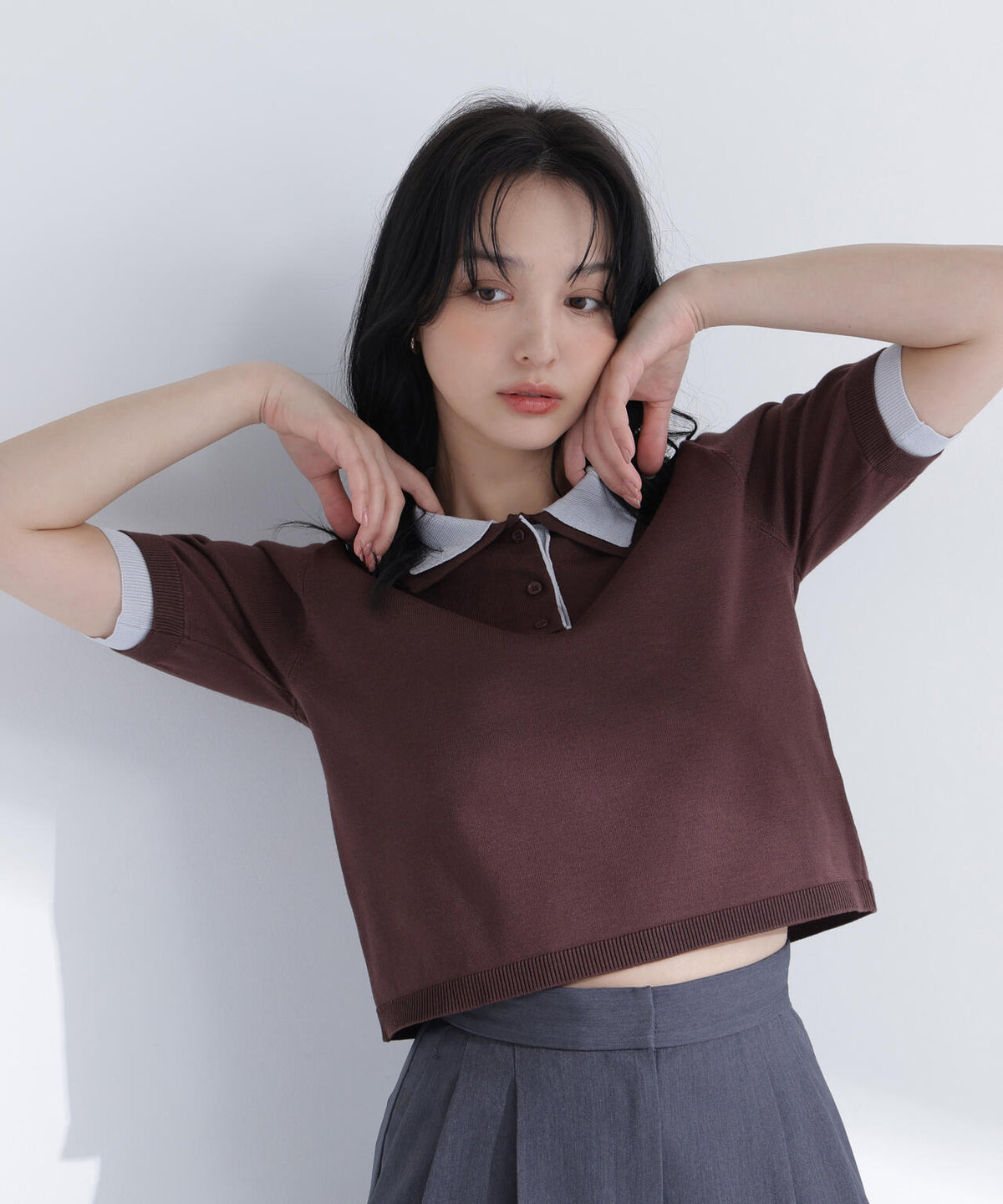 ダブルカラーポロニット | NATURAL BEAUTY BASIC（ナチュラル 