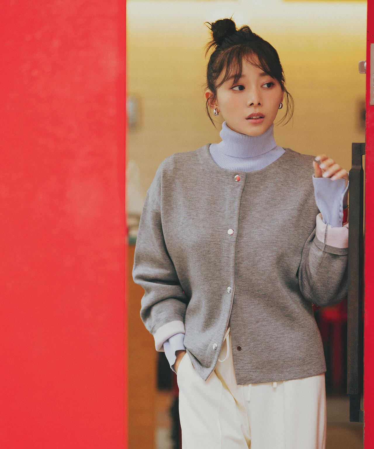 バイカラー接結カーディガン | NATURAL BEAUTY BASIC（ナチュラル