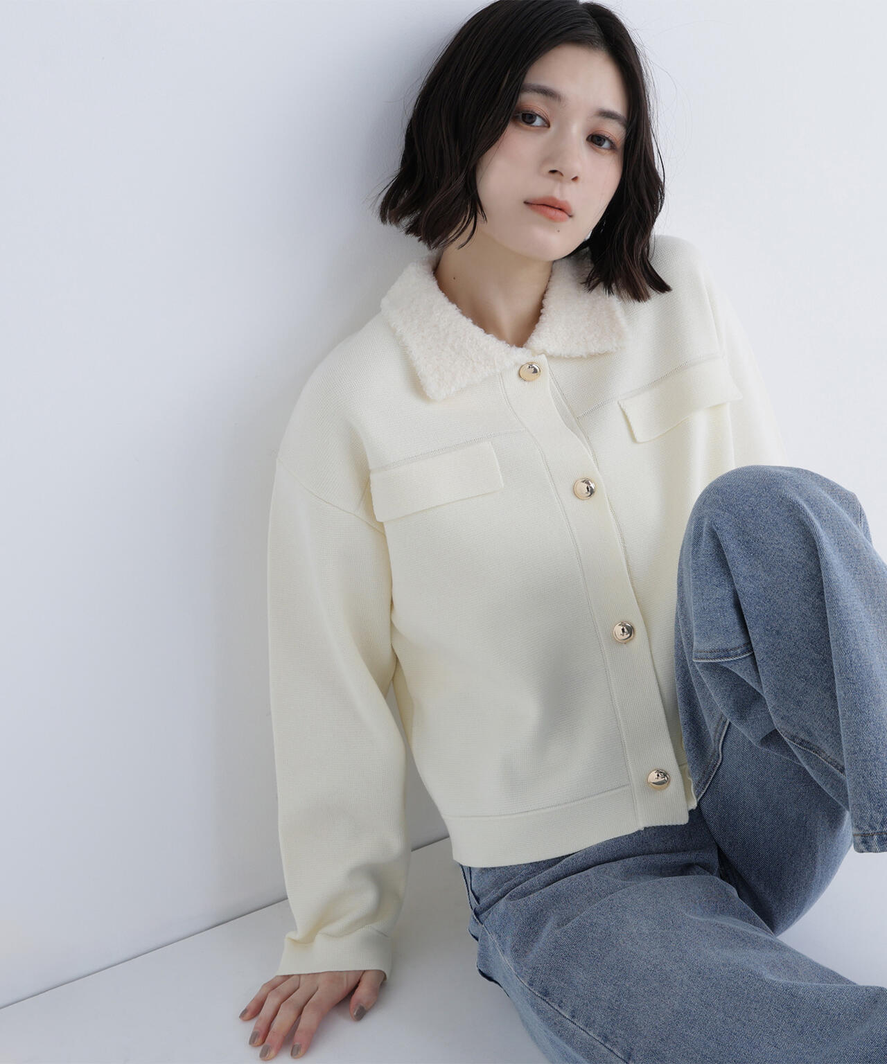 ループカラーニットジャケット | NATURAL BEAUTY BASIC（ナチュラル