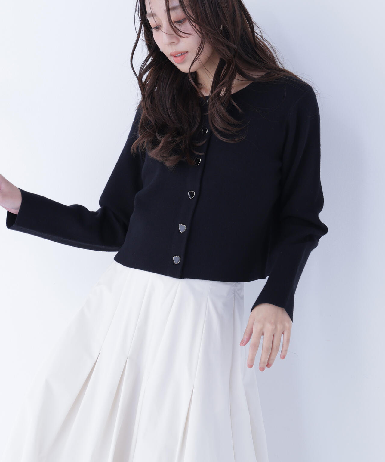 ハートボタンニットジャケット