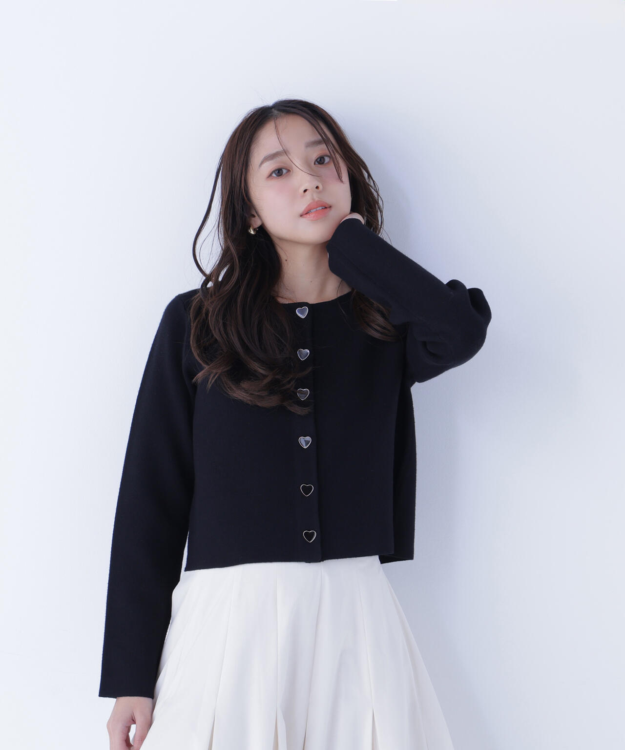 ハートボタンニットジャケット | NATURAL BEAUTY BASIC（ナチュラル
