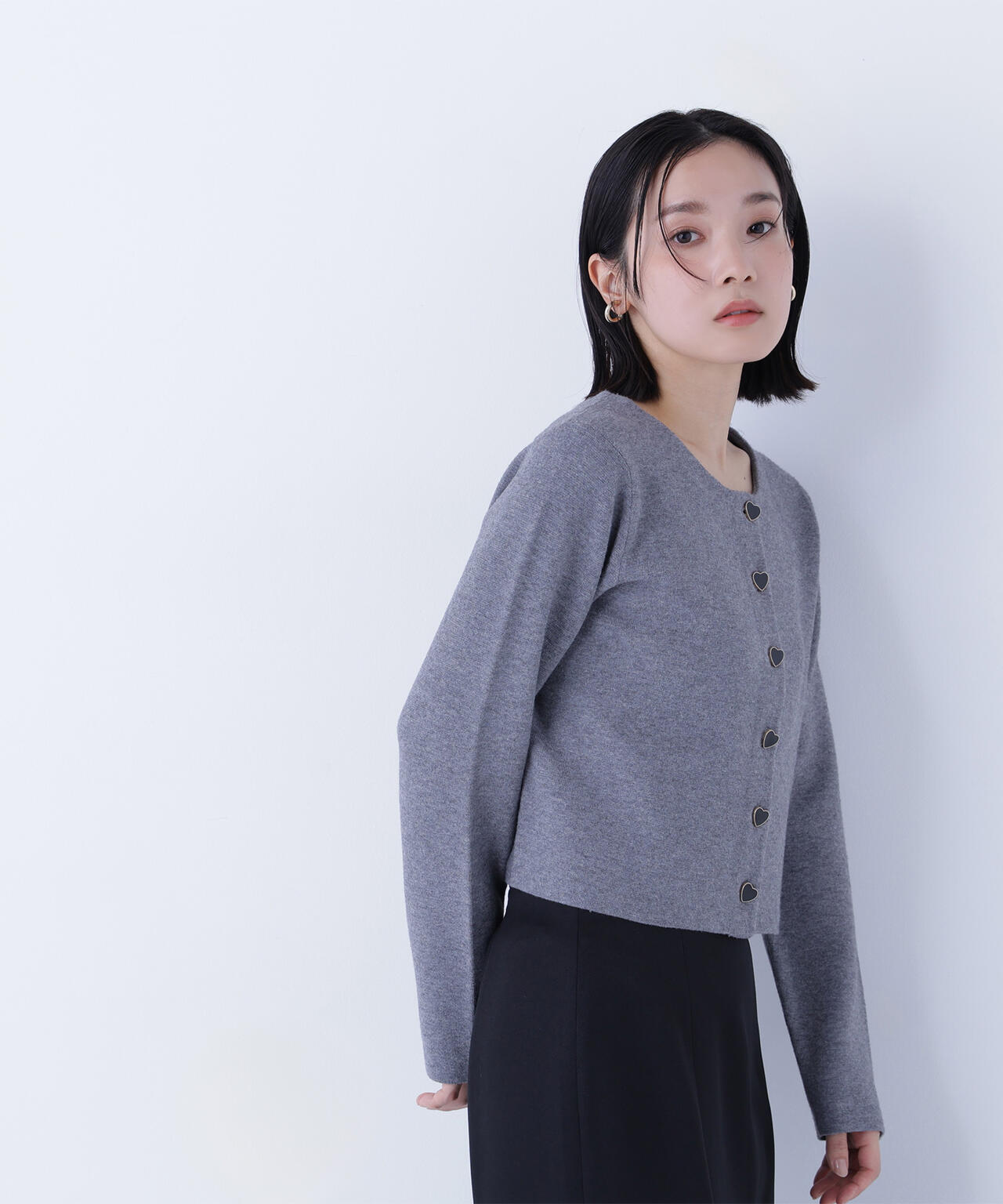 ハートボタンニットジャケット