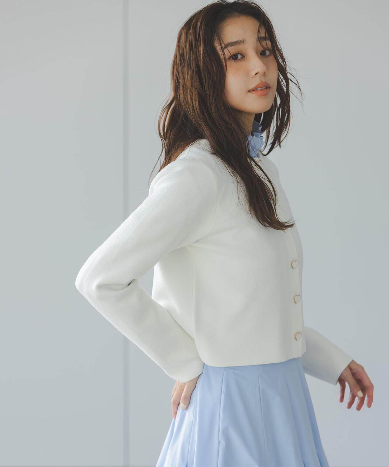 ハートボタンニットジャケット