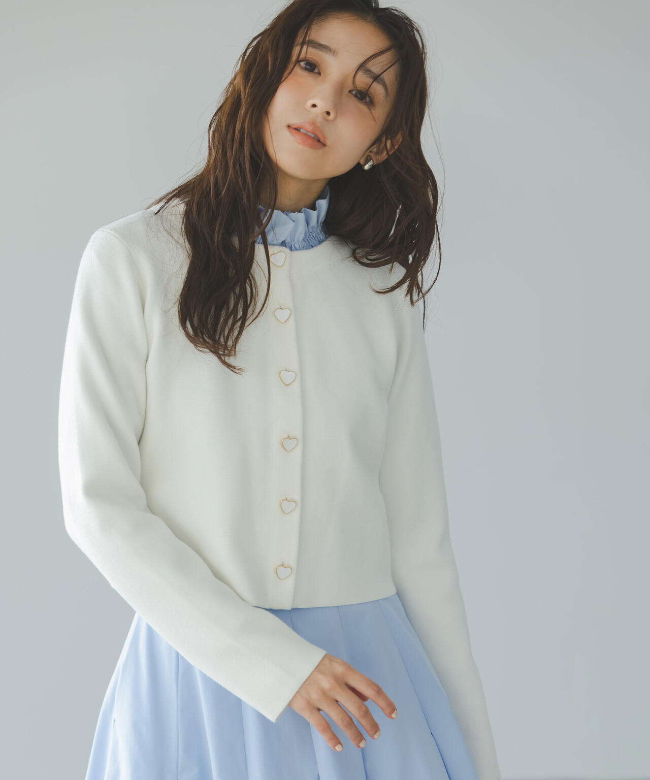 ハートボタンニットジャケット