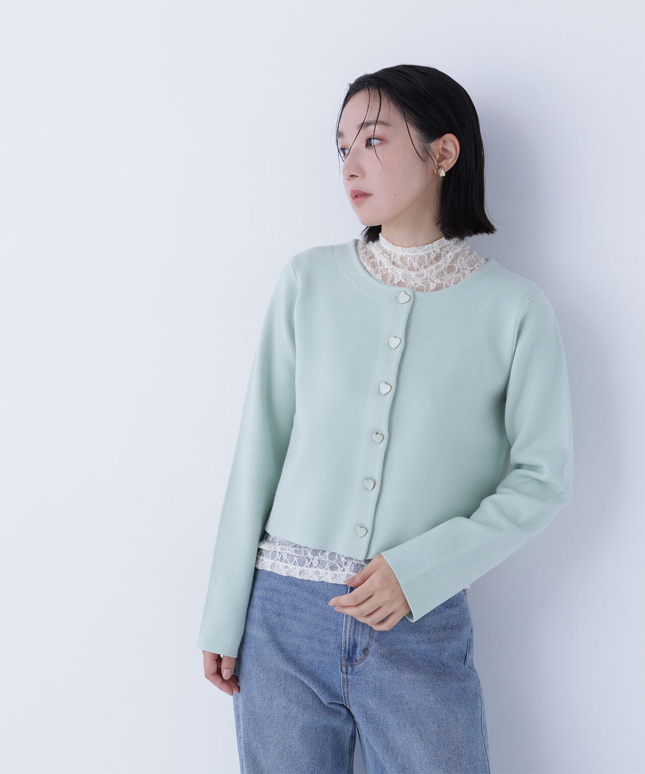 ハートボタンニットジャケット | NATURAL BEAUTY BASIC（ナチュラル