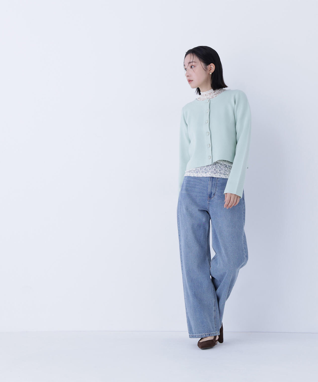 ハートボタンニットジャケット