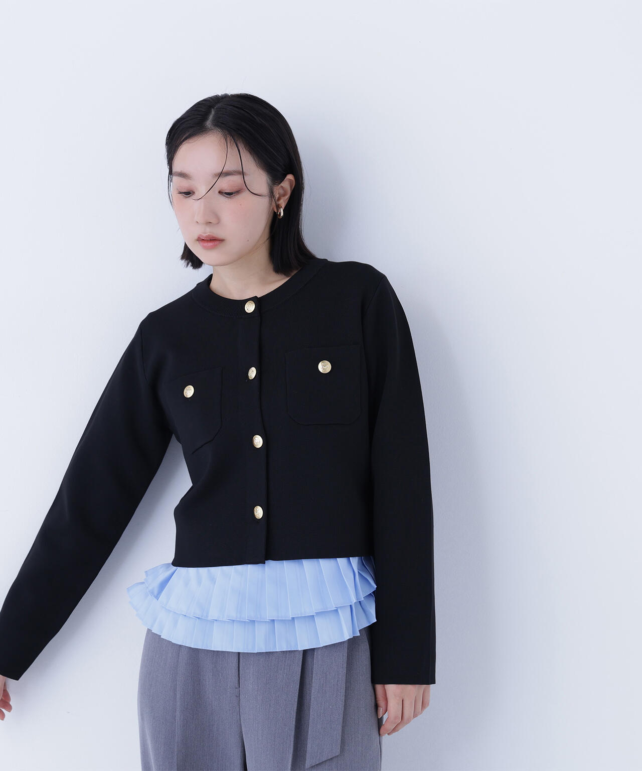 MIX BUTTON ニット プラージュ Plage 《追加予約》ALPACA MIX BUTTON ニット 3 （グレーA